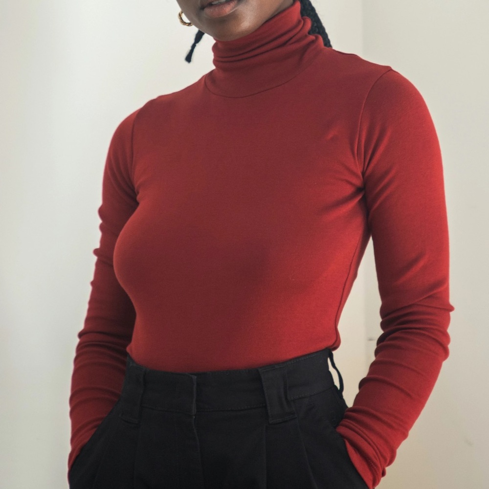 kotn turtleneck in red merlot size small